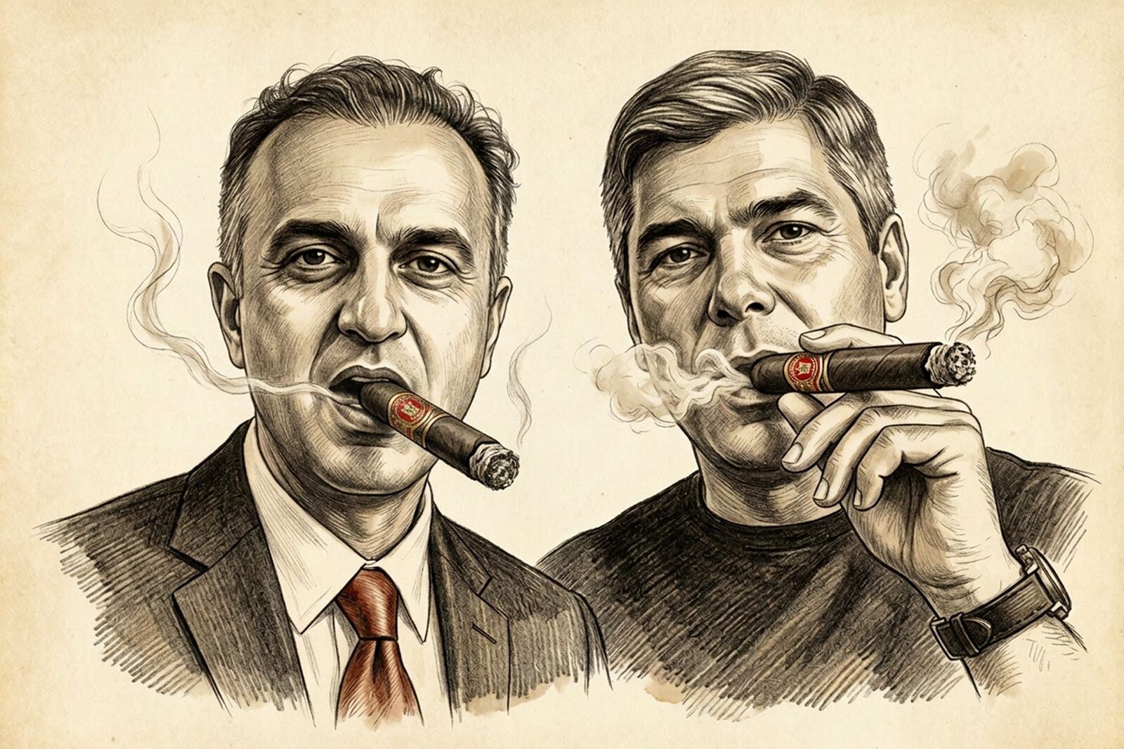 Tria Exodus founders illustration — Design My Cigar